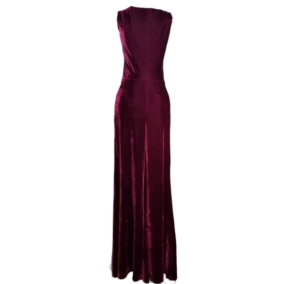 🎄Lulu's Crushin' It Burgundy Velvet Maxi Dress, Size XS - Picture 7 of 9